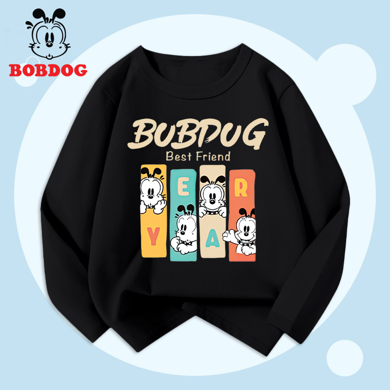 Áo dài tay bé trai BOBDOG, áo thun cotton in hình nghộ nghĩnh cho bé