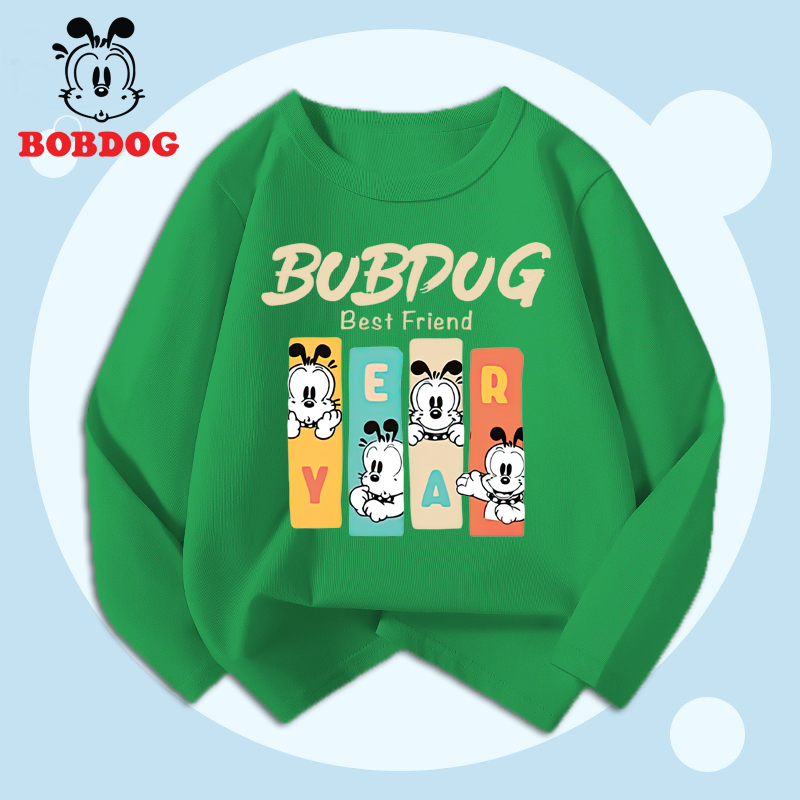 Áo dài tay bé trai BOBDOG, áo thun cotton in hình nghộ nghĩnh cho bé