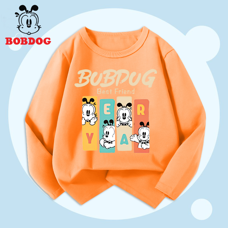 Áo dài tay bé trai BOBDOG, áo thun cotton in hình nghộ nghĩnh cho bé