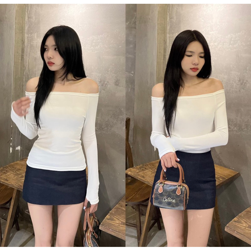 Áo bẹt vai tay dài chất thun xịn