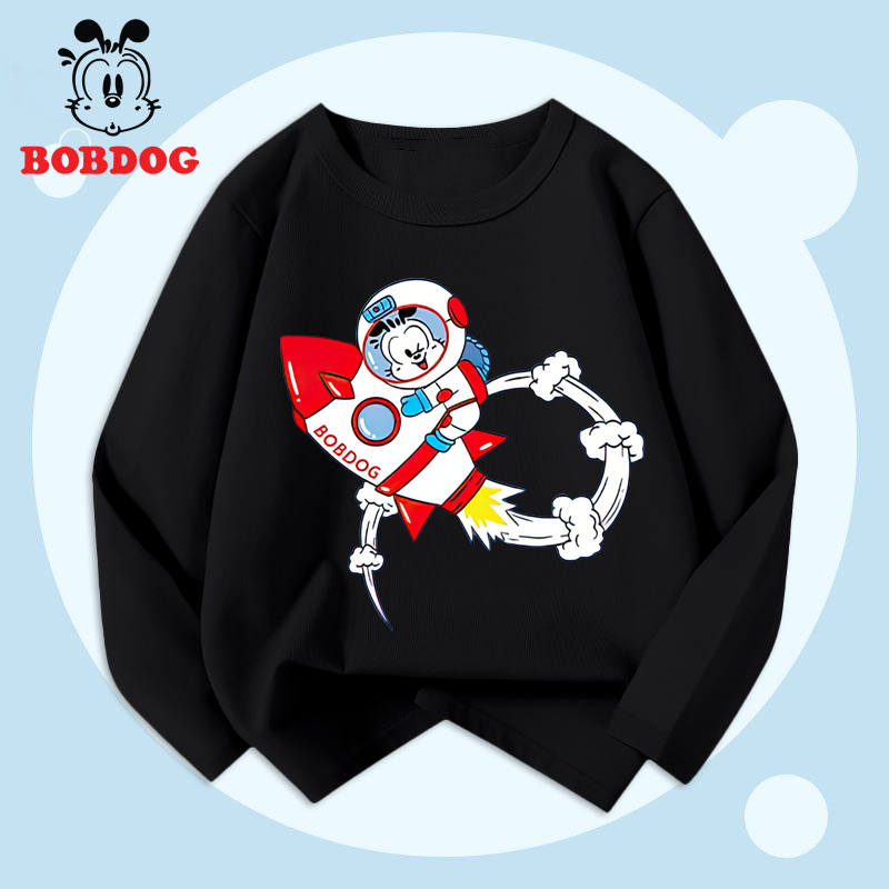 Áo dài tay bé trai BOBDOG, áo thun cotton in hình nghộ nghĩnh cho bé