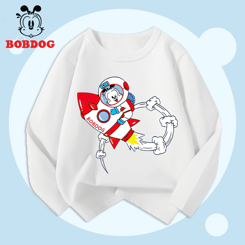 Áo dài tay bé trai BOBDOG, áo thun cotton in hình nghộ nghĩnh cho bé