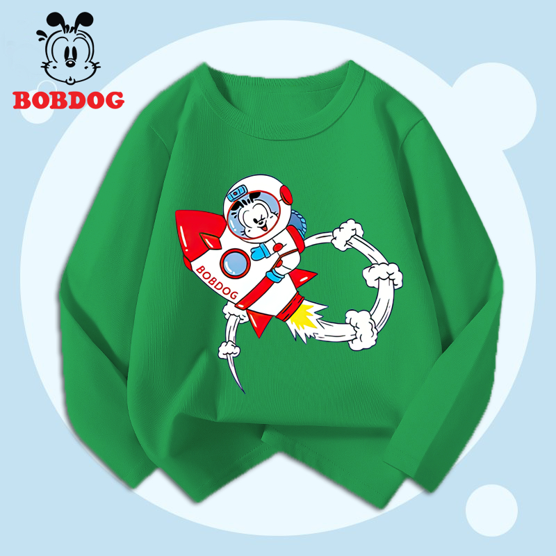 Áo dài tay bé trai BOBDOG, áo thun cotton in hình nghộ nghĩnh cho bé