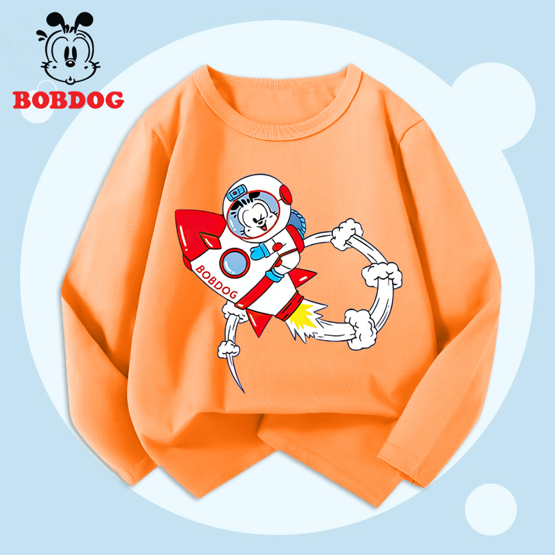 Áo dài tay bé trai BOBDOG, áo thun cotton in hình nghộ nghĩnh cho bé