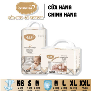 Bỉm hữu cơ Xuxuai Quần/dán - size NewBorn,S,M,L,XL,XXL - số miếng NB36, S68, M50c,L48,XL44,XXL42c / bịch