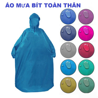 Áo mưa vải dù kara không xẻ tà BÍT toàn thân, chống thấm tốt - Áo mưa bít