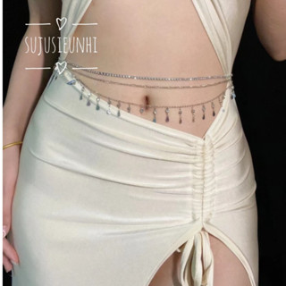 Bộ 3 dây xích đeo eo hoặc trang trí đai váy hình giọt nước