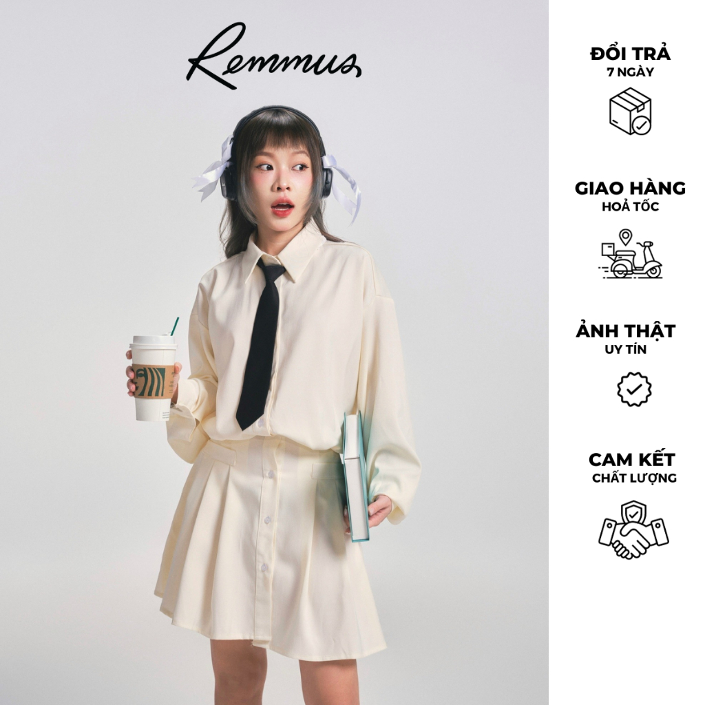 Lana Dress(không kèm cà vạt) - Đầm sơ mi cách điệu Remmus cho nữ