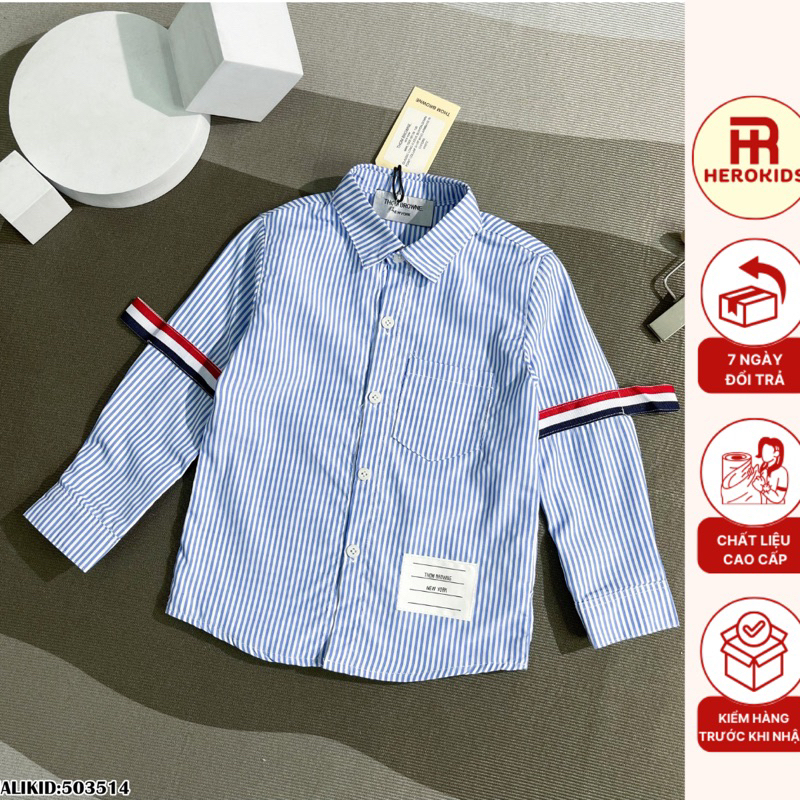 Áo Sơ Mi Tay Dài Phong Cách Thời Trang Mới 2023 Dành Cho Bé Trai - Herokids