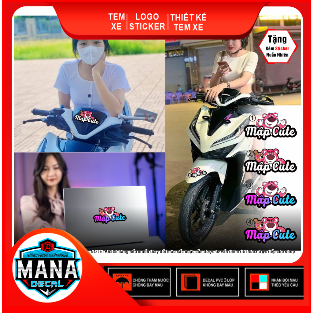 Tem dán tên gấu dâu cực xinh kèm họa tiết gucci , best seller , tem siêu hót tem dán đa vị trí , hình dán xe gấu dâu