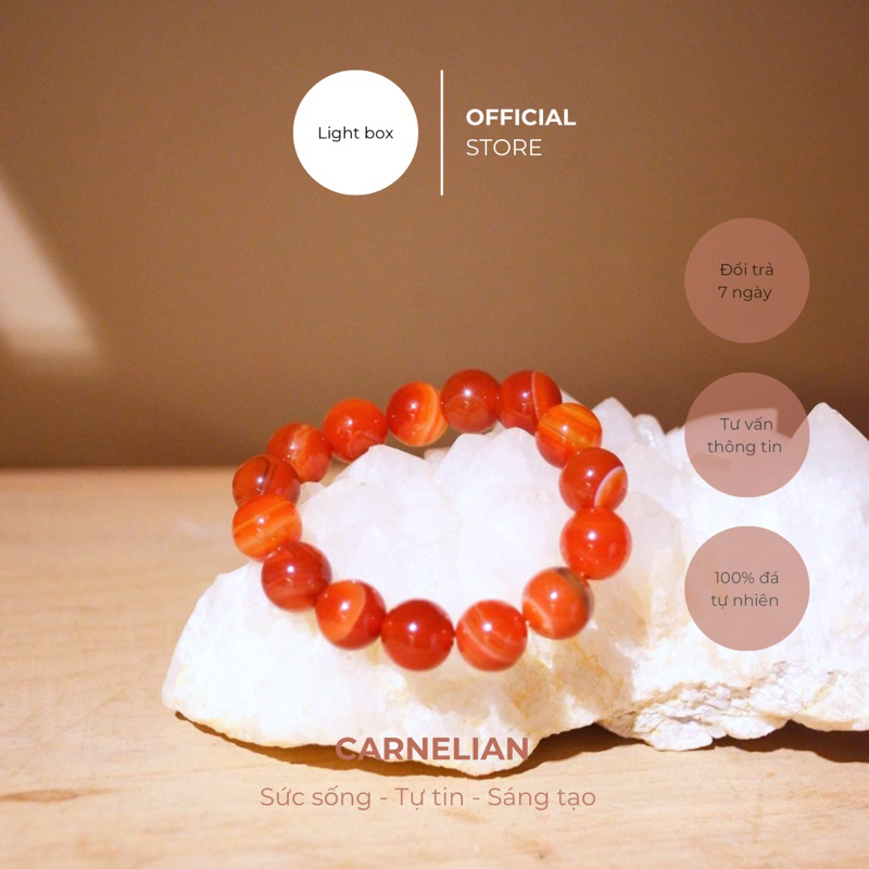 Vòng tay chuỗi hạt - CARNELIAN, vòng tay đôi, sáng tạo, sức sống, nối đất
