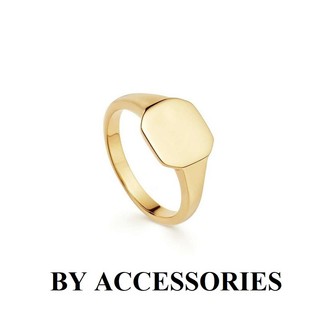 Nhẫn nam nữ unisex titan trơn mặt vuông phẳng không gỉ WR2344