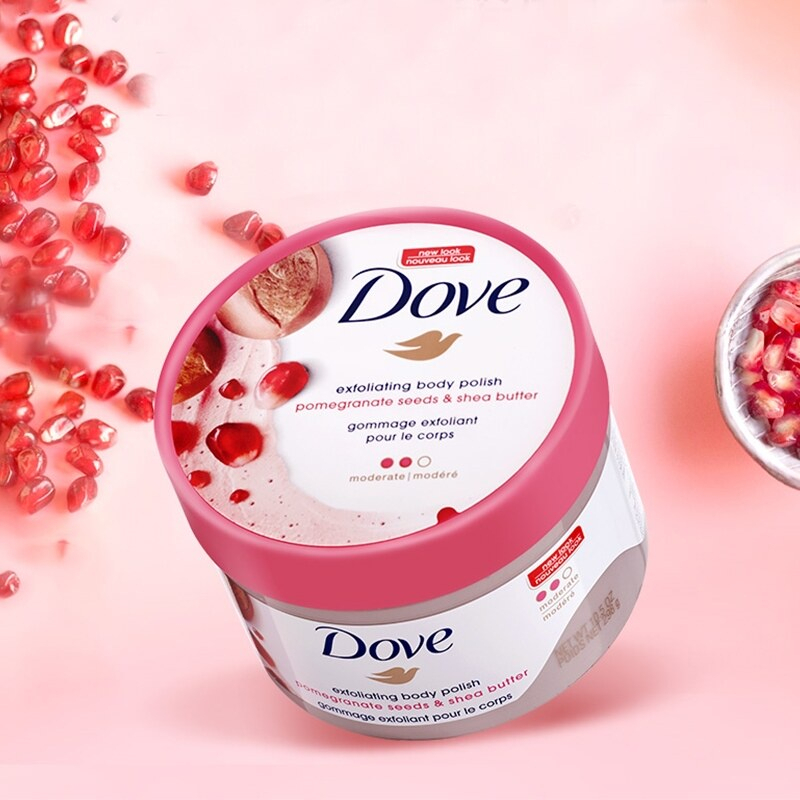 Tẩy da chết DOVE bản ĐỨC Tẩy Da Chết Toàn Thân Body DOVE Creme Dusch Peeling 225ml MACCA VÀ LỰU