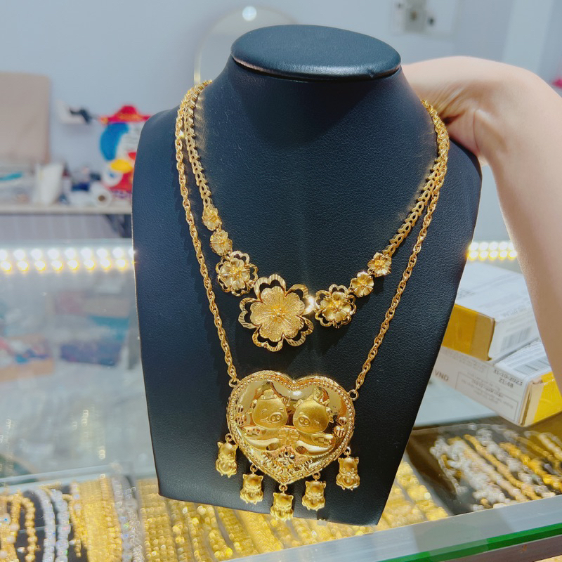 Dây chuyền hình con heo mạ vàng 24k ngày cưới Kami