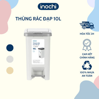 Thùng rác đạp chữ nhật 15L inochi cao cấp, thùng rác gia đình, có phủ lớp ion Ag+ kháng khuẩn inochi store