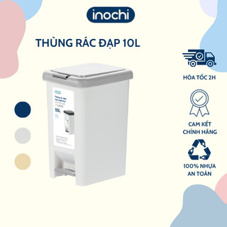 Thùng rác đạp chữ nhật 10L inochi cao cấp, thùng rác gia đình, có phủ lớp ion Ag+ kháng khuẩn inochi store