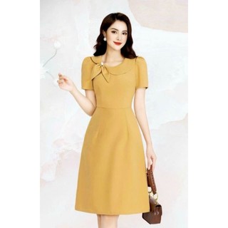 Đầm sơ mi công sở 2 lớp có túi
