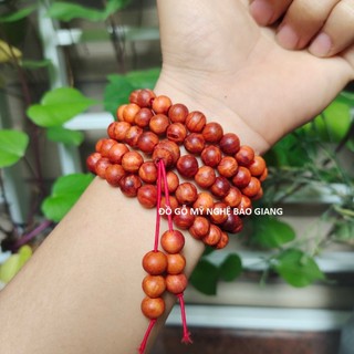 Vòng tay gỗ nu huyết long mộc 108 hạt 8 ly thơm nức