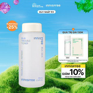 Nước cân bằng dành cho da mụn Innisfree Bija Trouble Skin 170ml