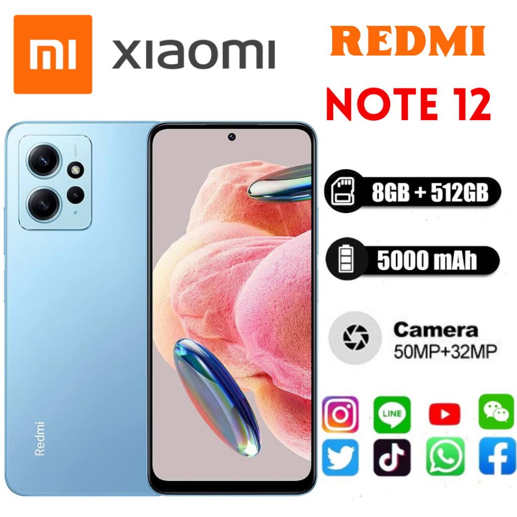Điện thoại Xiaomi Redmi Note 12 - Hàng Chính Hãng, mới 100%, Bảo hành 18 tháng