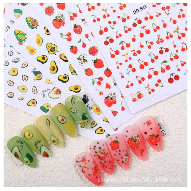 Sticker hoa quả nail dán móng/ sticker dán móng hình hoa quả