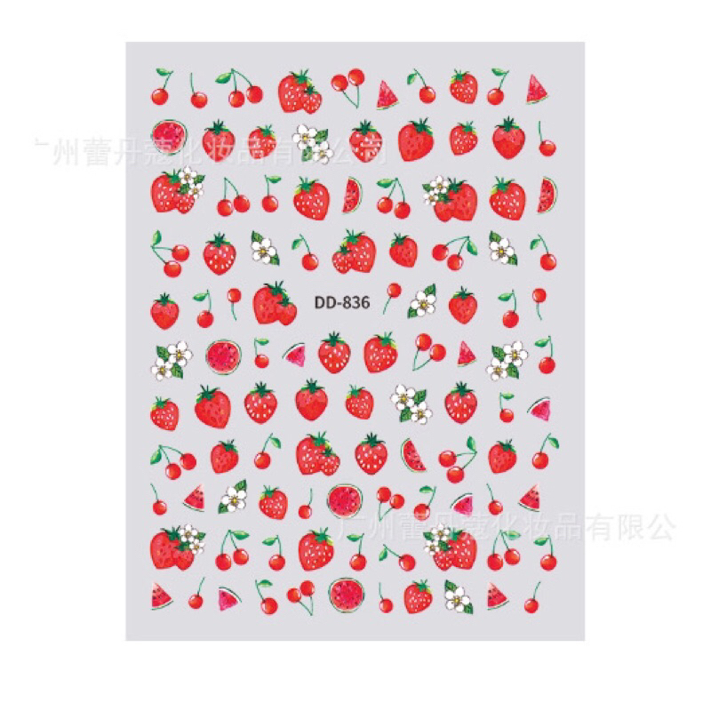 Sticker hoa quả nail dán móng/ sticker dán móng hình hoa quả