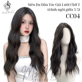  Siêu Da Đầu Tóc Giả Lưới T CC04 Mái Bay Xù Sóng Nước  kèm dưỡng + lược + lưới + miếng dán  
