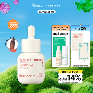 Tinh chất phục hồi da và chống lão hóa trà đen innisfree Black Tea Youth Ampoule 30 mL (New 2023)