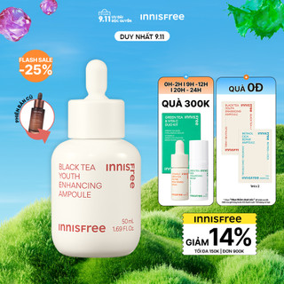 Tinh chất phục hồi da và chống lão hóa trà đen innisfree Black Tea Youth Ampoule 50 mL (New 2023)