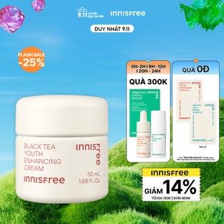 Kem dưỡng da ban đêm ngăn ngừa lão hóa từ trà đen innisfree Black Tea Enhancing Cream 50 mL (New 2023)