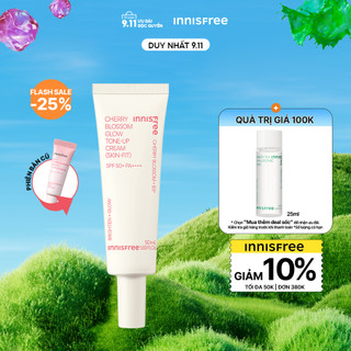 Kem dưỡng ẩm làm sáng chống nắng cho da INNISFREE Jeju Cherry Blossom Skin-Fit Tone-Up Cream SPF 50+PA++++ 50ml