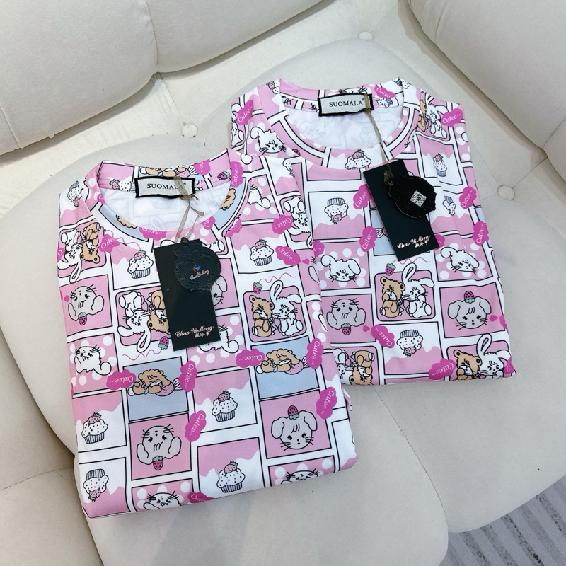 🌸Bộ Nỉ Bông In Tràn Hình Thú Cho Nữ🌸