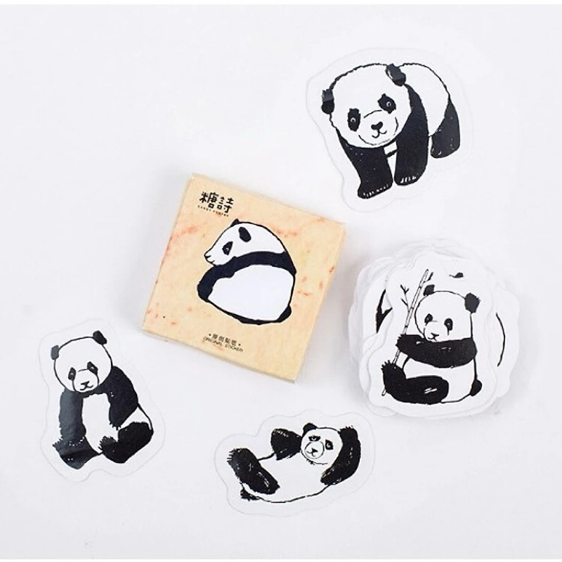 Hộp 45 Miếng Dán Sticker Trang Trí Gấu Trúc