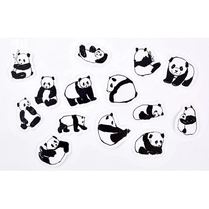 Hộp 45 Miếng Dán Sticker Trang Trí Gấu Trúc