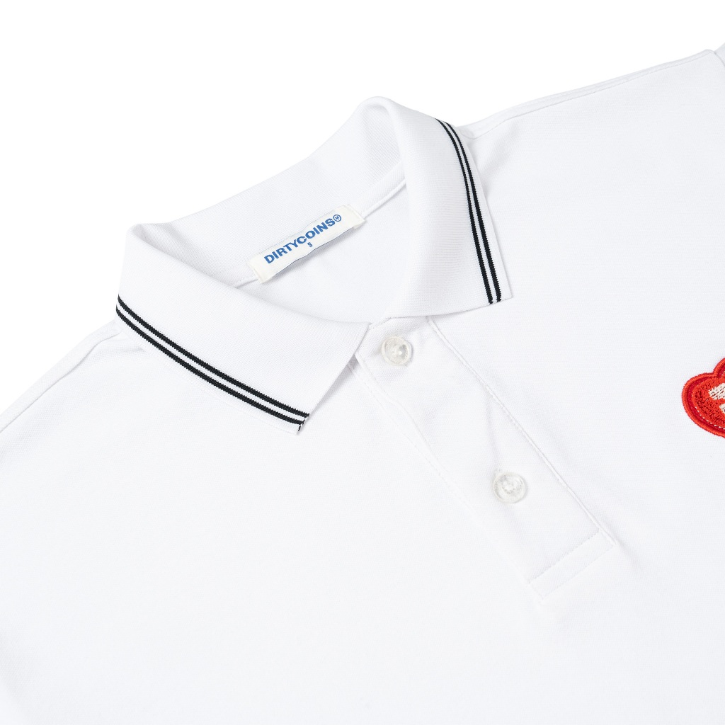 Áo Thun DirtyCoins Heart Patch Regular Polo - White