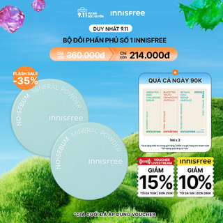 Bộ 2 Phấn phủ kiềm dầu dạng bột innisfree No Sebum Mineral Powder 5g