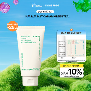  Sữa rửa mặt dưỡng ẩm da innisfree Green Tea Amino Cleansing Foam 150g