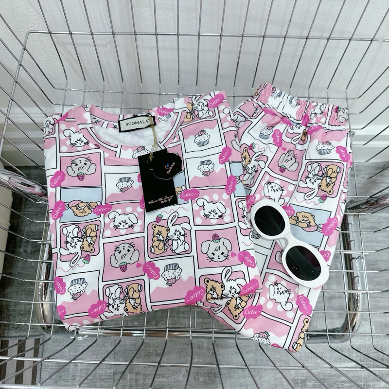 🌸Bộ Nỉ Bông In Tràn Hình Thú Cho Nữ🌸