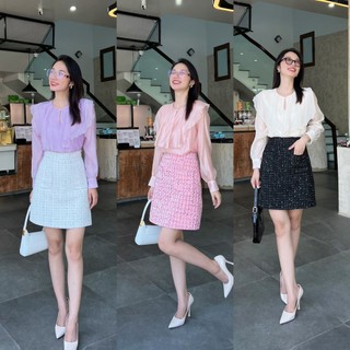 Chân váy dạ Tweed 2 túi