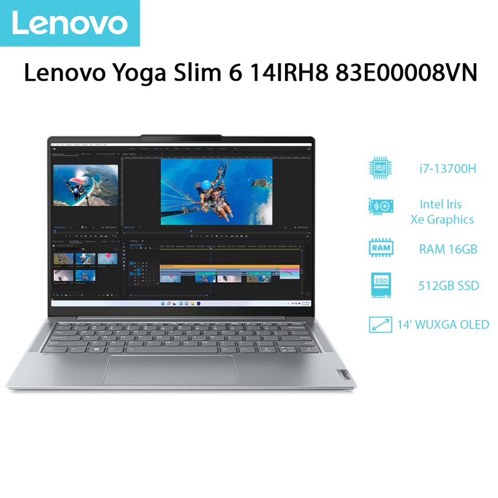 Laptop Lenovo Yoga Slim 6 14IRH8 83E00008VN i7-13700H | 16GB | 512GB | 14' WUXGA OLED 100% DCI-P3 | Win 11 | Office