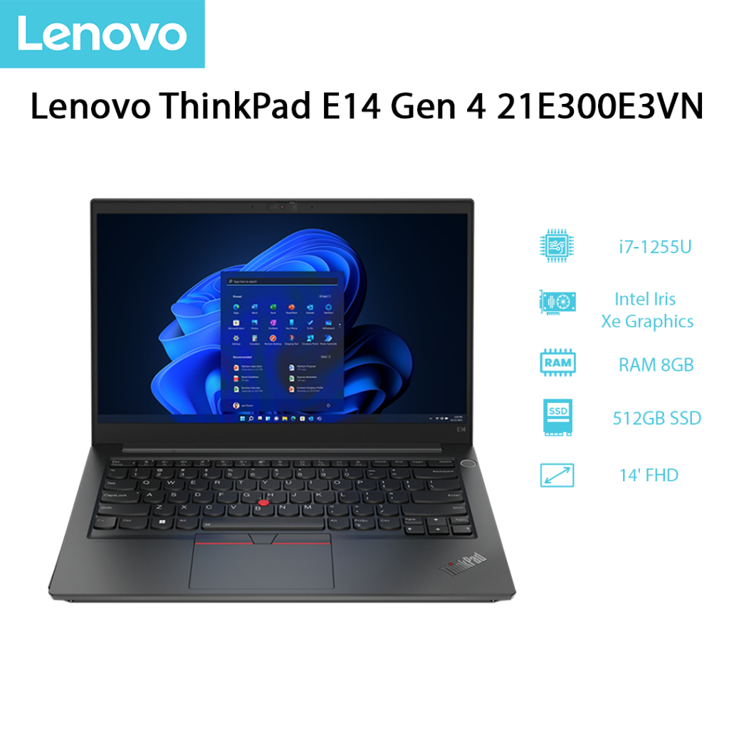 Laptop Lenovo ThinkPad E14 Gen 4 21E300E3VN i7-1255U | 8GB | 512GB | Intel UHD Graphics | 14' FHD | Win 11