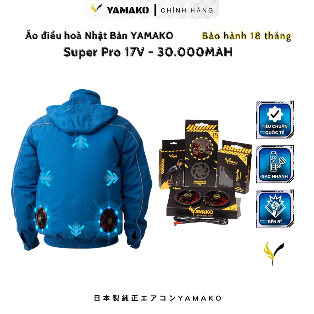 Áo Điều Hòa Nhật Bản YAMAKO, áo quạt điều hoà 9 cánh VUA BẢO HỘ
