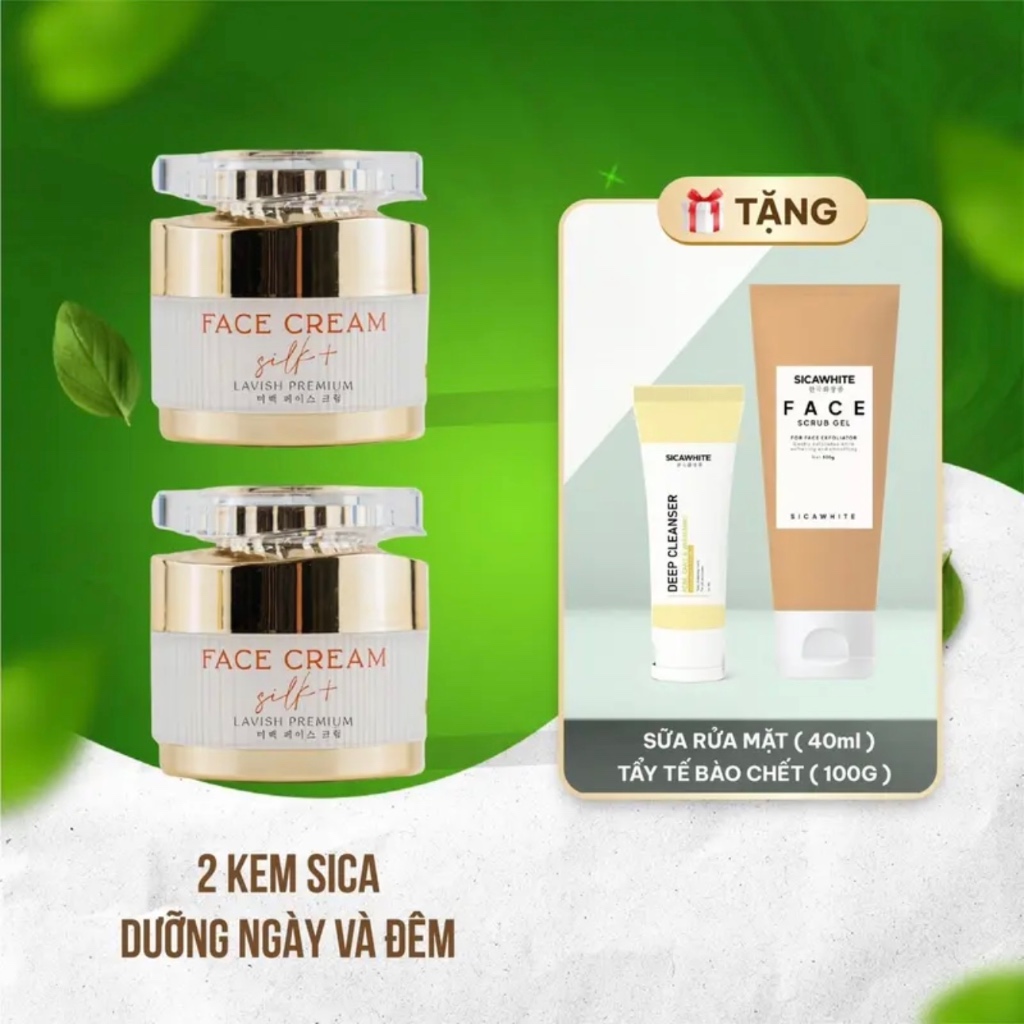 Combo 2 Kem Lụa Sica White 25G (Tặng Tẩy Da Chết 100G Và Sữa Rửa Mặt 40G) - SICA WHITE