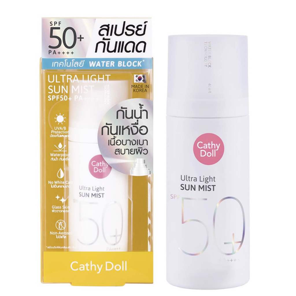 [Thailand] Kem Chống Nắng Da Mặt Cathy Doll Ultra Light Sun Mist SPF50 PA+++ Dạng Xịt Nhẹ Không Bết 40ml