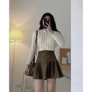 Áo Len Nữ Cổ Thường FM STYLE vặn thừng TD crt 5 nút thêu logo 23100268