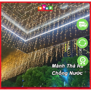 Đèn Nháy Rèm Led Thả Mành, Đèn Rèm Trang Trí 6x0,5m Gồm 24 Sợi rủ-Giadung24h