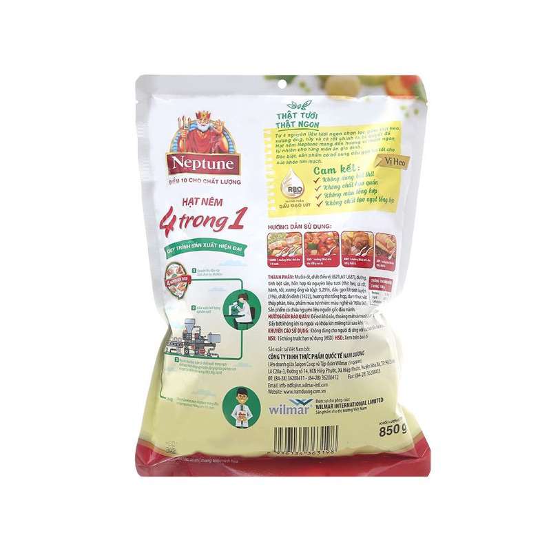Hạt Nêm Neptune 4 Trong 1 Vị Heo Túi 850gr