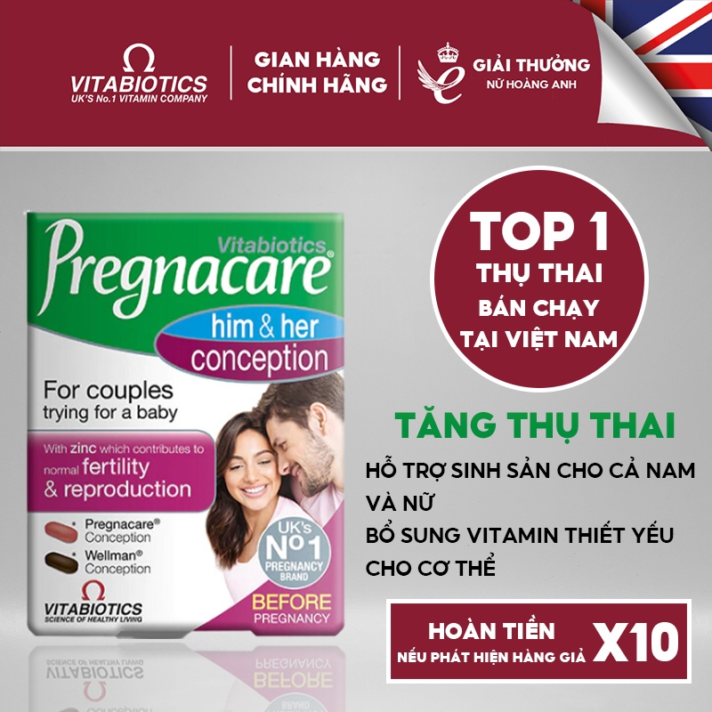 Viên uống tăng khả năng thụ thai Pregnacare Him and Her Conception 60 viên