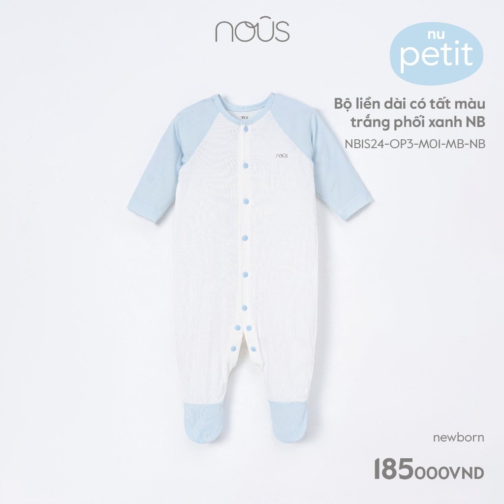 Bộ quần áo liền thân Nous sơ sinh bodysuit có tất cho bé nhiều màu sắc phối dễ thương