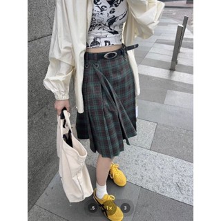 [ GIAO NHANH - Order] Chân váy chữ A họa tiết kẻ sọc Caro dáng ôm eo xếp ly xinh